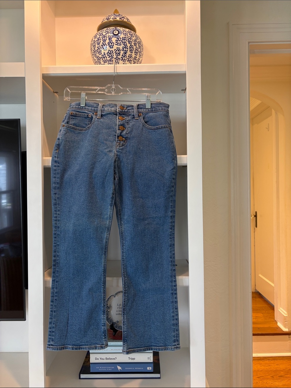 JCrew mid rise flare crop jean Pant